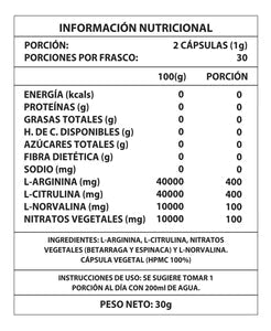 ÓXIDO NÍTRICO Premium - Suplemento 1000 mg