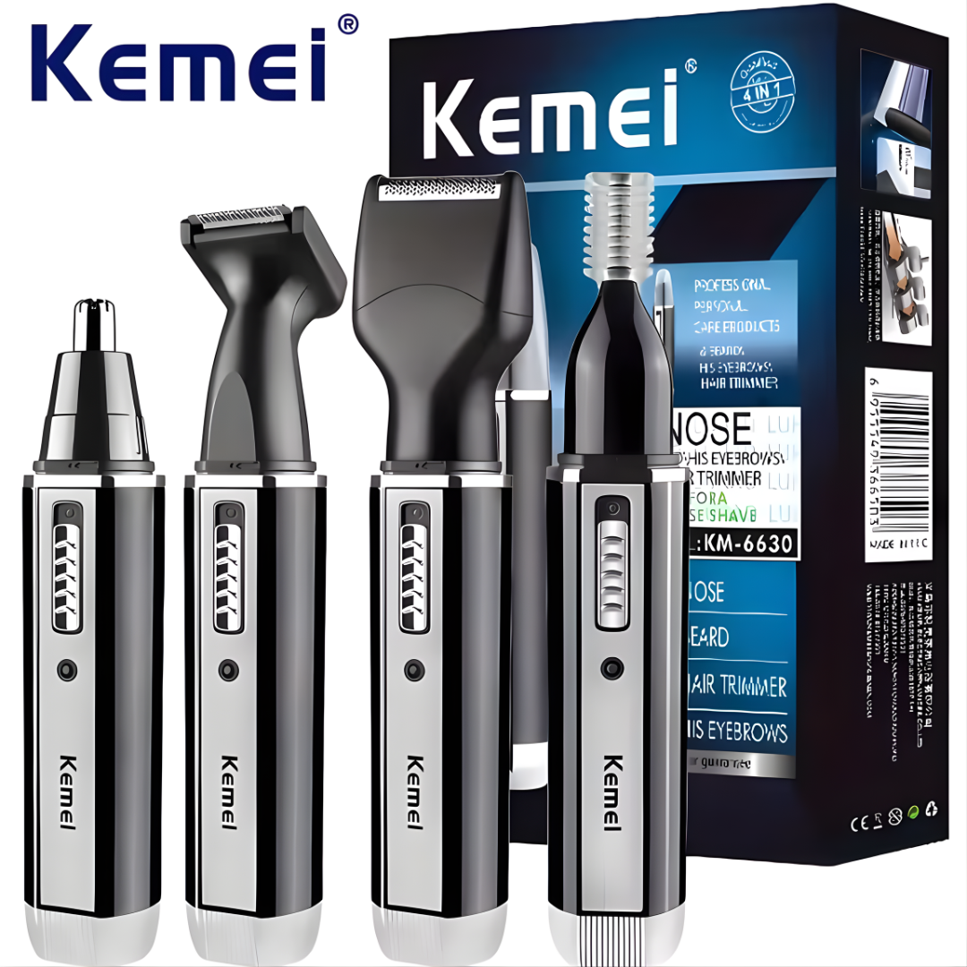 TRIMMER 4 EN 1 KEMEI RECARGABLE – Corte multipropósito, precisión profesional y versatilidad total sin cables