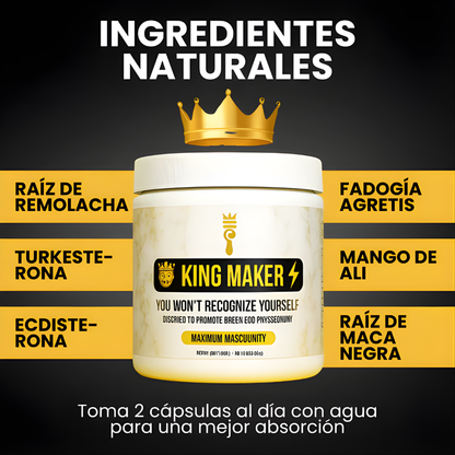 KING MAKER – Potenciador natural de testosterona para hombres