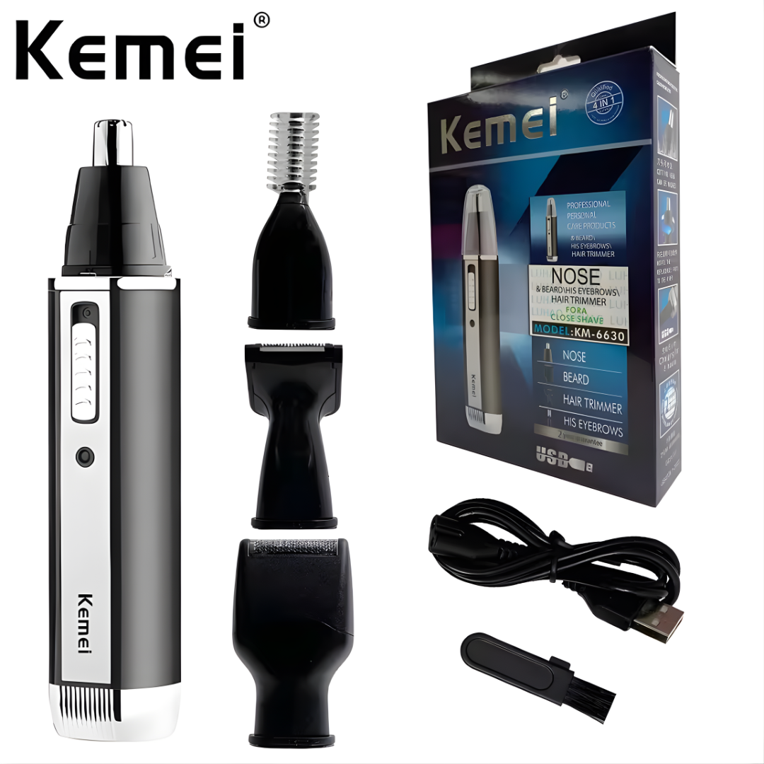TRIMMER 4 EN 1 KEMEI RECARGABLE – Corte multipropósito, precisión profesional y versatilidad total sin cables