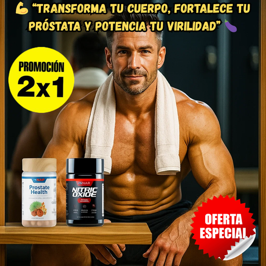 Óxido Nítrico Promax™ + Prostate Health en pack 2x1:💪 Rendimiento, energía y salud masculina🔥