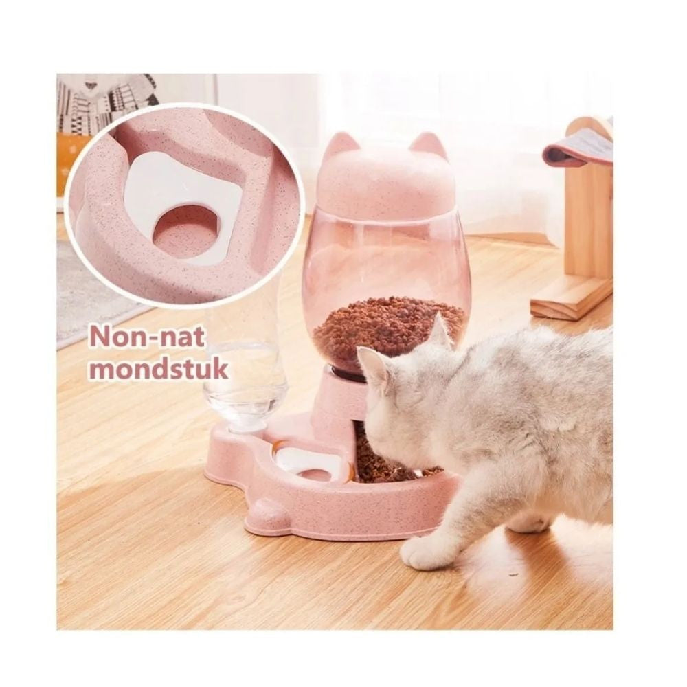 COMEDERO y BEBEDERO DOSIFICADOR DOBLE PARA MASCOTAS.