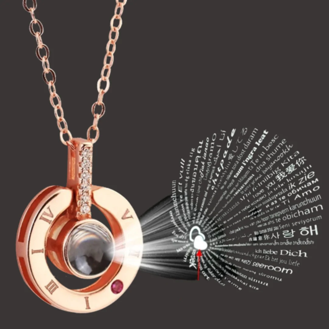 COLLAR 100 IDIOMAS DEL AMOR ARO DORADO