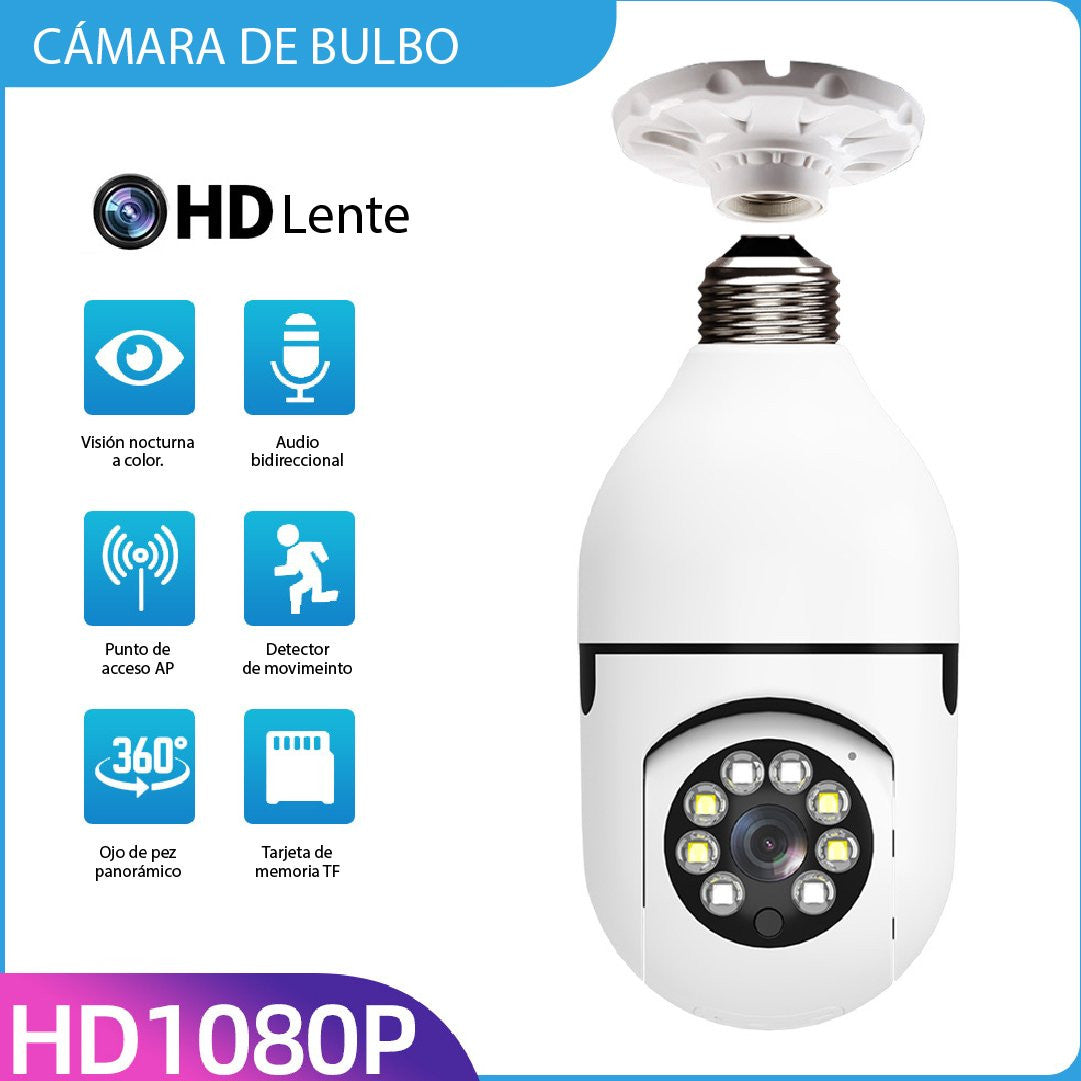 Cámara Bombilla De Seguridad Robótica 360° 2 en 1 - LightCam™