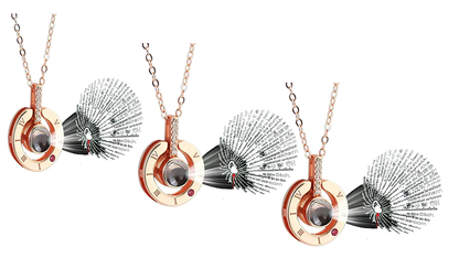 COLLAR 100 IDIOMAS DEL AMOR ARO DORADO