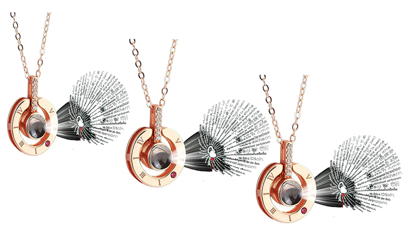 COLLAR 100 IDIOMAS DEL AMOR ARO DORADO