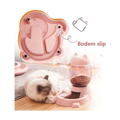 COMEDERO y BEBEDERO DOSIFICADOR DOBLE PARA MASCOTAS.